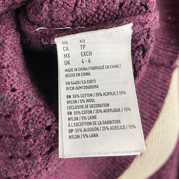 American Eagle Maroon Loose Knit Sweater Size XS EUC - Picture 8 of 8